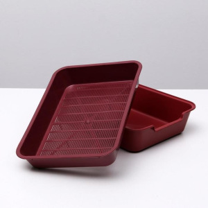 Туалет с сеткой "Белла" для кошек, 37 х 27 х 8 см, красный Туалет с сеткой "Белла" для кошек, 37 х 27 х 8 см, красный