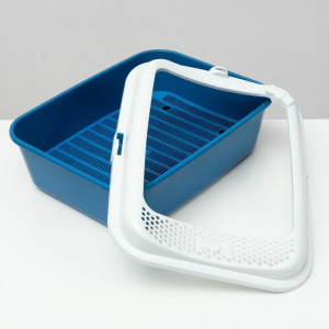 Туалет Сима с бортом + сетка + совок 30 х 39 х 13,5 см синий FIX Туалет Сима с бортом + сетка + совок 30 х 39 х 13,5 см синий FIX