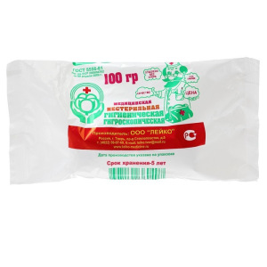 Вата хирургическая нестерильная ГОСТ 5556-81 100 г Вата хирургическая нестерильная ГОСТ 5556-81 100 г