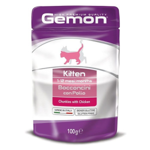 Влажный корм Gemon Cat Pouch для котят, кусочки курицы, пауч, 100 г Влажный корм Gemon Cat Pouch для котят, кусочки курицы, пауч, 100 г