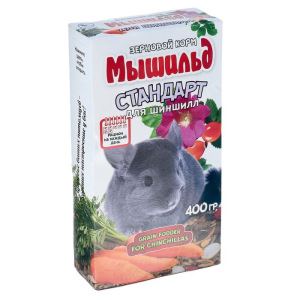 Зерновой корм "Мышильд стандарт" для шиншилл, 400 г, коробка Зерновой корм "Мышильд стандарт" для шиншилл, 400 г, коробка