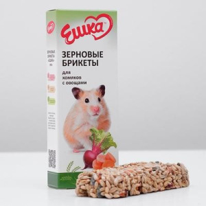 Зерновые брикеты «Ешка» для хомяков, овощи, 80 г Зерновые брикеты «Ешка» для хомяков, овощи, 80 г