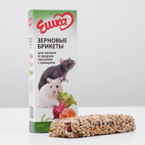 Зерновые брикеты «Ешка» для мелких и средних грызунов, овощи, 80 г Зерновые брикеты «Ешка» для мелких и средних грызунов, овощи, 80 г