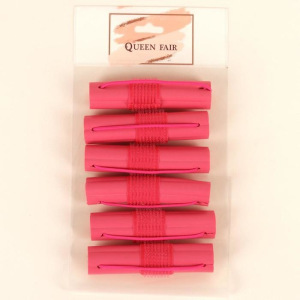 Бигуди на резинке, d = 2,3 см, 6 шт, цвет розовый Бигуди на резинке, d = 2,3 см, 6 шт, цвет розовый