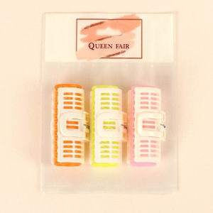 Бигуди с крабом, d = 2,5 см, 7,5 см, 3 шт, цвет МИКС Бигуди с крабом, d = 2,5 см, 7,5 см, 3 шт, цвет МИКС