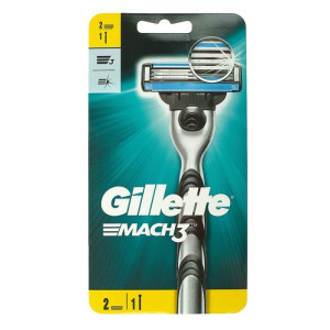 Бритвенный станок Gillette Mach3 + 2 сменные кассеты, 3 лезвия Бритвенный станок Gillette Mach3 + 2 сменные кассеты, 3 лезвия