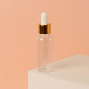 Бутылочка для хранения, с пипеткой, 30 мл, цвет золотой/белый Бутылочка для хранения, с пипеткой, 30 мл, цвет золотой/белый