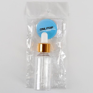 Бутылочка для хранения, с пипеткой, 30 мл, цвет золотой/белый Бутылочка для хранения, с пипеткой, 30 мл, цвет золотой/белый