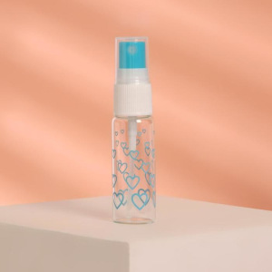 Бутылочка для хранения «Сердечки», с распылителем, 20 мл, цвет МИКС Бутылочка для хранения «Сердечки», с распылителем, 20 мл, цвет МИКС