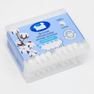 Детские специальные Ватные палочки "Наша мама", с ограничителем, 50 шт Детские специальные Ватные палочки "Наша мама", с ограничителем, 50 шт