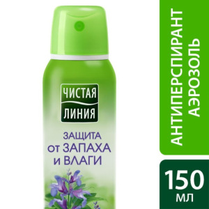Дезодорант-антиперспирант Чистая линия «Защита от запаха и влаги», аэрозоль, 150 мл Дезодорант-антиперспирант Чистая линия «Защита от запаха и влаги», аэрозоль, 150 мл
