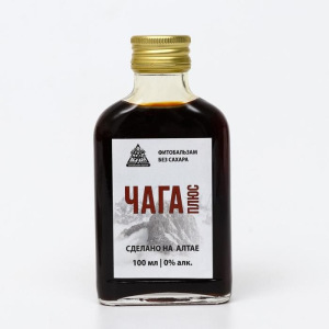 Фитобальзам «Чага плюс» без сахара, стеклянный флакон, 100 мл Фитобальзам «Чага плюс» без сахара, стеклянный флакон, 100 мл