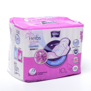 Гигиенические прокладки Bella Herbs komfort с экстрактом вербены, 10 шт Гигиенические прокладки Bella Herbs komfort с экстрактом вербены, 10 шт