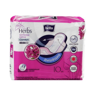 Гигиенические прокладки Bella Herbs komfort с экстрактом вербены, 10 шт Гигиенические прокладки Bella Herbs komfort с экстрактом вербены, 10 шт