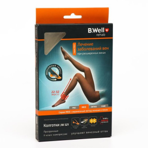 Колготки компрессионные прозрачные B.Well JW-321, 2 класс, размер 5, цвет Nero Колготки компрессионные прозрачные B.Well JW-321, 2 класс, размер 5, цвет Nero