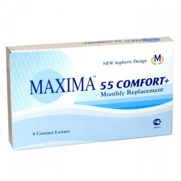 Контактные линзы Maxima 55 Comfort+, 6/8,6 в наборе 6 шт.