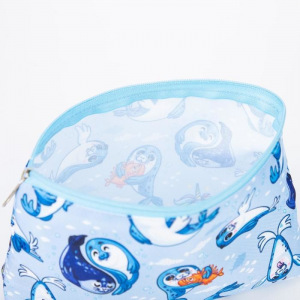 Косметичка простая, отдел на молнии, без подклада, цвет голубой Косметичка простая, отдел на молнии, без подклада, цвет голубой