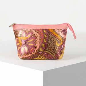 Косметичка простая, отдел на молнии, цвет коралловый Косметичка простая, отдел на молнии, цвет коралловый