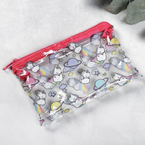 Косметичка с влажными салфетками «Единорожка» в косметичке 15,5х10 см, 10шт, фуксия Косметичка с влажными салфетками «Единорожка» в косметичке 15,5х10 см, 10шт, фуксия