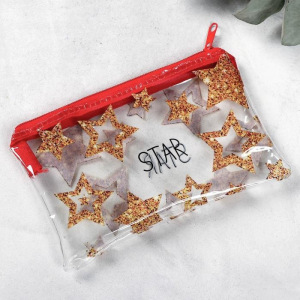 Косметичка с влажными салфетками STAR в косметичке 15,5х10 см, 10шт, красные Косметичка с влажными салфетками STAR в косметичке 15,5х10 см, 10шт, красные