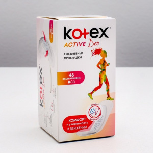 Kotex прокладки ежедневные Active, 48 шт Kotex прокладки ежедневные Active, 48 шт