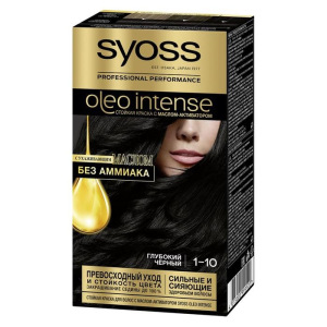 Краска для волос Syoss Oleo Intense, тон 1-10, глубокий чёрный Краска для волос Syoss Oleo Intense, тон 1-10, глубокий чёрный