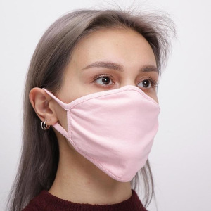 Маска для лица многоразовая из 100 % хлопка, 2-х слойная, розовая, 190*130 мм Маска для лица многоразовая из 100 % хлопка, 2-х слойная, розовая, 190*130 мм