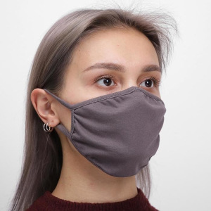 Маска для лица многоразовая из 100 % хлопка, 2-х слойная, серая, 190*130 мм Маска для лица многоразовая из 100 % хлопка, 2-х слойная, серая, 190*130 мм