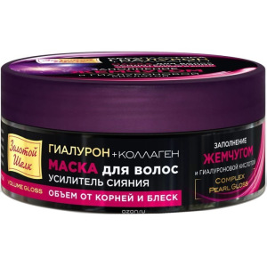 Маска для волос "Золотой шёлк"гиалурон и коллаген, запечатывающий уход, 180 мл Маска для волос "Золотой шёлк"гиалурон и коллаген, запечатывающий уход, 180 мл
