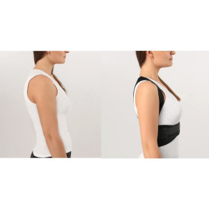 Массажёр-фиксатор для осанки и поясницы, на фастексах, размер универсальный, цвет чёрный Массажёр-фиксатор для осанки и поясницы, на фастексах, размер универсальный, цвет чёрный