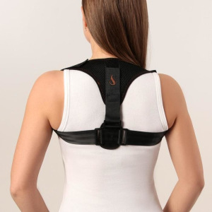 Массажёр-фиксатор для осанки, на липучках, размер универсальный, цвет чёрный Массажёр-фиксатор для осанки, на липучках, размер универсальный, цвет чёрный