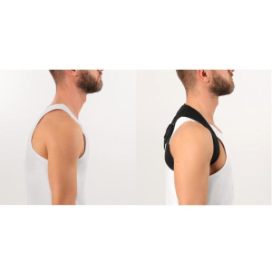 Массажёр-фиксатор для осанки с металлическими вставками, размер S-M, цвет чёрный Массажёр-фиксатор для осанки с металлическими вставками, размер S-M, цвет чёрный