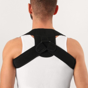 Массажёр-фиксатор для осанки с металлическими вставками, размер S-M, цвет чёрный Массажёр-фиксатор для осанки с металлическими вставками, размер S-M, цвет чёрный