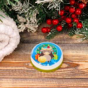 Мыло круглое с голубой глиной "Зеленый год" Мыло круглое с голубой глиной "Зеленый год"