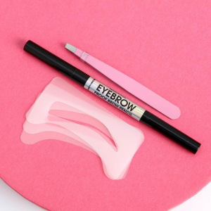 Набор Be beauty (трафарет для бровей, пинцет и карандаш с щёточкой, оттенок №3) Набор Be beauty (трафарет для бровей, пинцет и карандаш с щёточкой, оттенок №3)