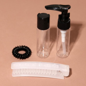 Набор для хранения, в футляре, 4 предмета, цвет чёрный/белый Набор для хранения, в футляре, 4 предмета, цвет чёрный/белый