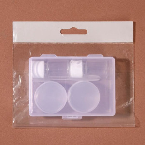 Набор для хранения, в футляре, 5 предметов, цвет белый/прозрачный Набор для хранения, в футляре, 5 предметов, цвет белый/прозрачный