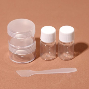 Набор для хранения, в футляре, 5 предметов, цвет белый/прозрачный Набор для хранения, в футляре, 5 предметов, цвет белый/прозрачный