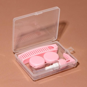 Набор для хранения в футляре, 5 предметов, цвет розовый Набор для хранения в футляре, 5 предметов, цвет розовый