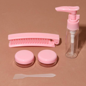 Набор для хранения в футляре, 5 предметов, цвет розовый Набор для хранения в футляре, 5 предметов, цвет розовый