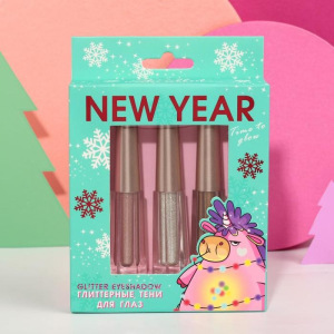 Набор глиттерных теней для глаз Unicorn New Year, оттенки № 1, 5, 6 Набор глиттерных теней для глаз Unicorn New Year, оттенки № 1, 5, 6