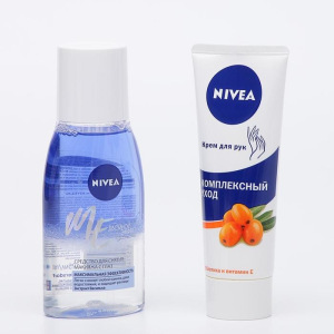 Набор Nivea: крем для рук «Комплексный уход», 75 мл + средство для снятия макияжа с глаз «Двойной эффект», 125 мл Набор Nivea: крем для рук «Комплексный уход», 75 мл + средство для снятия макияжа с глаз «Двойной эффект», 125 мл