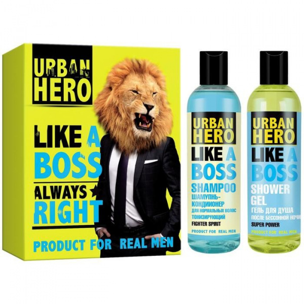 Набор подарочный Urban Hero Like A Boss: шампунь-кондиционер для нормальных волос и гель для душа