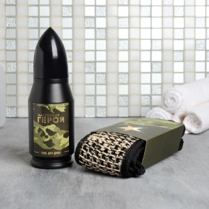 Набор "23 Февраля" гель для душа пуля 200 мл мужской парфюм, мочалка Набор "23 Февраля" гель для душа пуля 200 мл мужской парфюм, мочалка