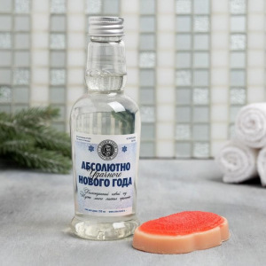 Набор "Абсолютно удачного Нового года" гель для душа-водка, мыло-бутерброд Набор "Абсолютно удачного Нового года" гель для душа-водка, мыло-бутерброд