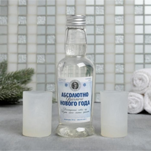 Набор "Абсолютно удачного Нового года" гель для душа водка, мыло-рюмки Набор "Абсолютно удачного Нового года" гель для душа водка, мыло-рюмки