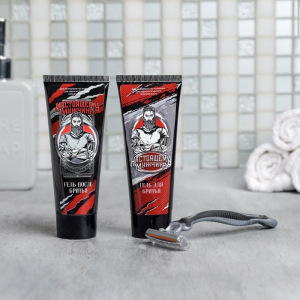 Набор "Настоящему мужчине" гель для бритья, гель после бритья, бритва Набор "Настоящему мужчине" гель для бритья, гель после бритья, бритва