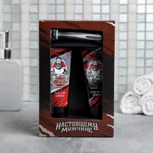 Набор "Настоящему мужчине" гель для бритья, гель после бритья, бритва Набор "Настоящему мужчине" гель для бритья, гель после бритья, бритва