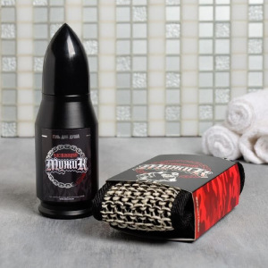 Набор "Настоящий мужик" гель для душа пуля 200 мл мужской парфюм, мочалка Набор "Настоящий мужик" гель для душа пуля 200 мл мужской парфюм, мочалка