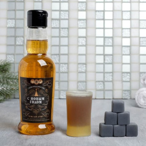 Набор "С Новым годом" гель для душа, мыло-рюмка, мыло-камни Набор "С Новым годом" гель для душа, мыло-рюмка, мыло-камни